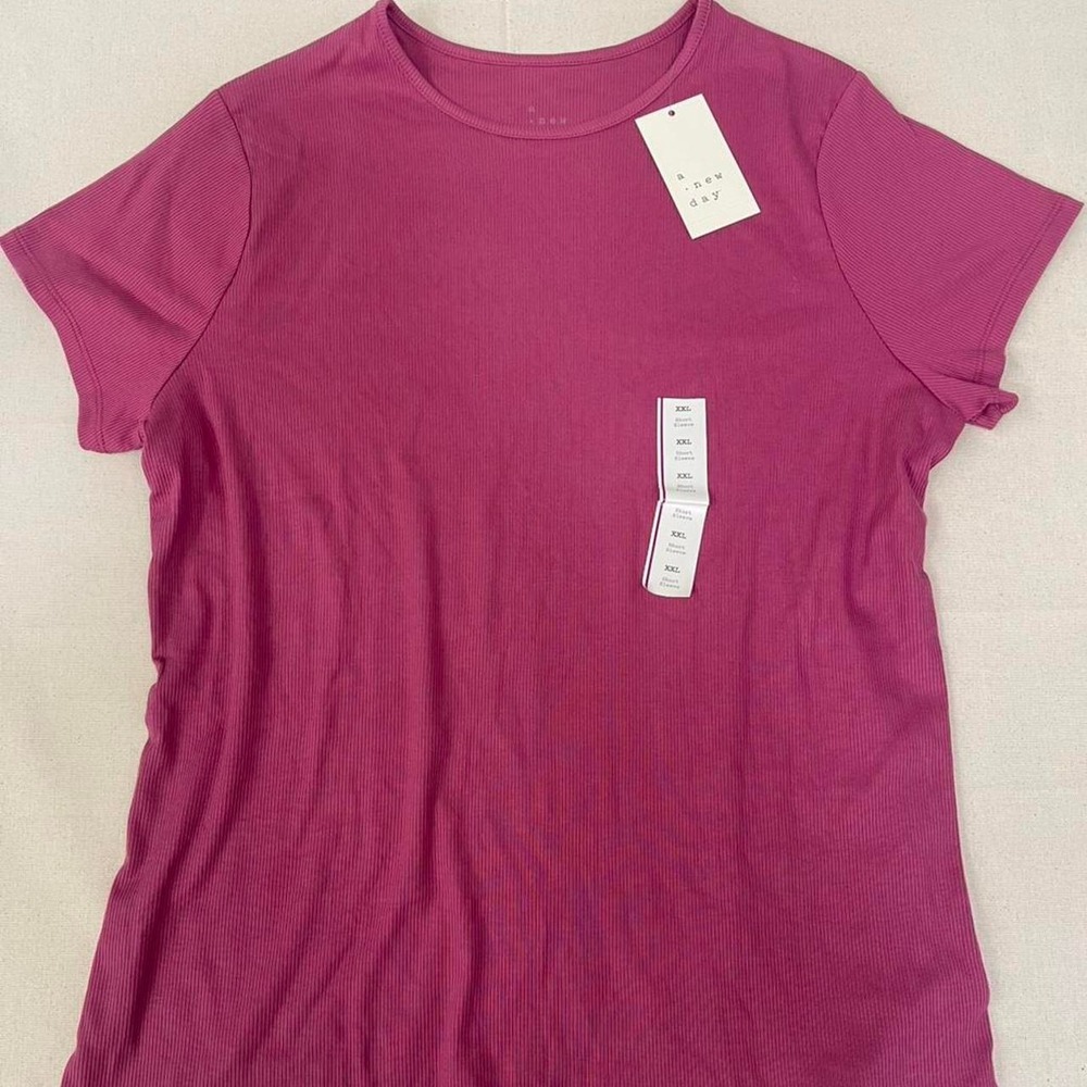 A New Day ribbed pink tee